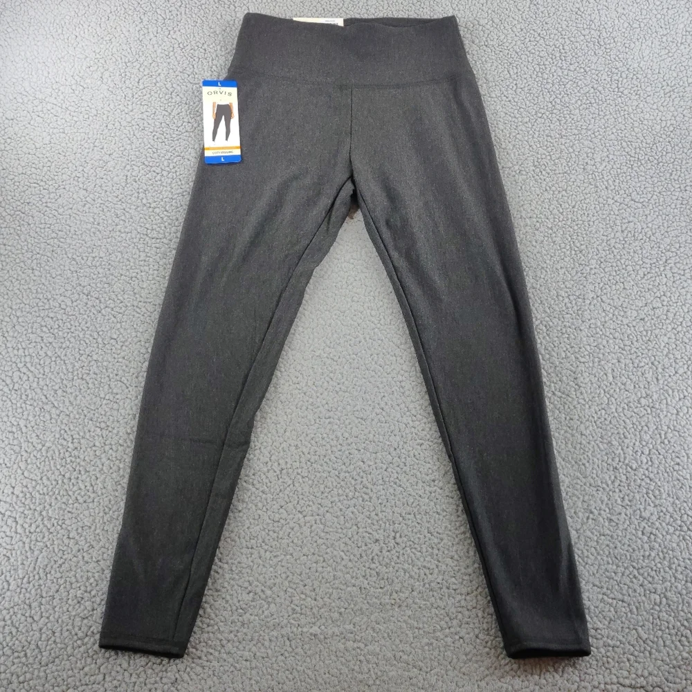 Sold Orvis Leggings Womens Large Gray Fleece Lined Cozy Legging High Rise NewTag